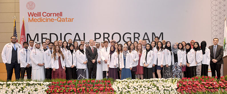 WCM-Q’s Class of 2020 were presented with their white coats in a ceremony held at Hamad Bin Khalifa University Student Center.