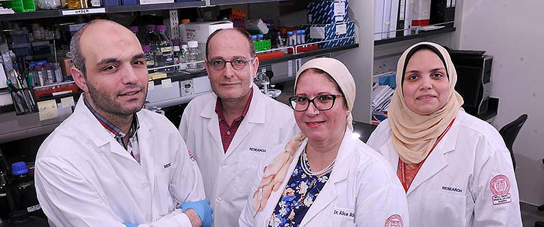 Dr. Alice Abdel Aleem (third from left), and her team