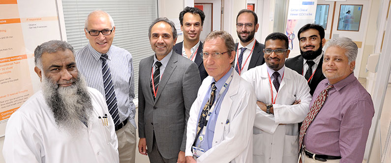 Dr. Rayaz Malik (third from left) and his colleagues have pioneered the technique of ‘corneal confocal microscopy’.