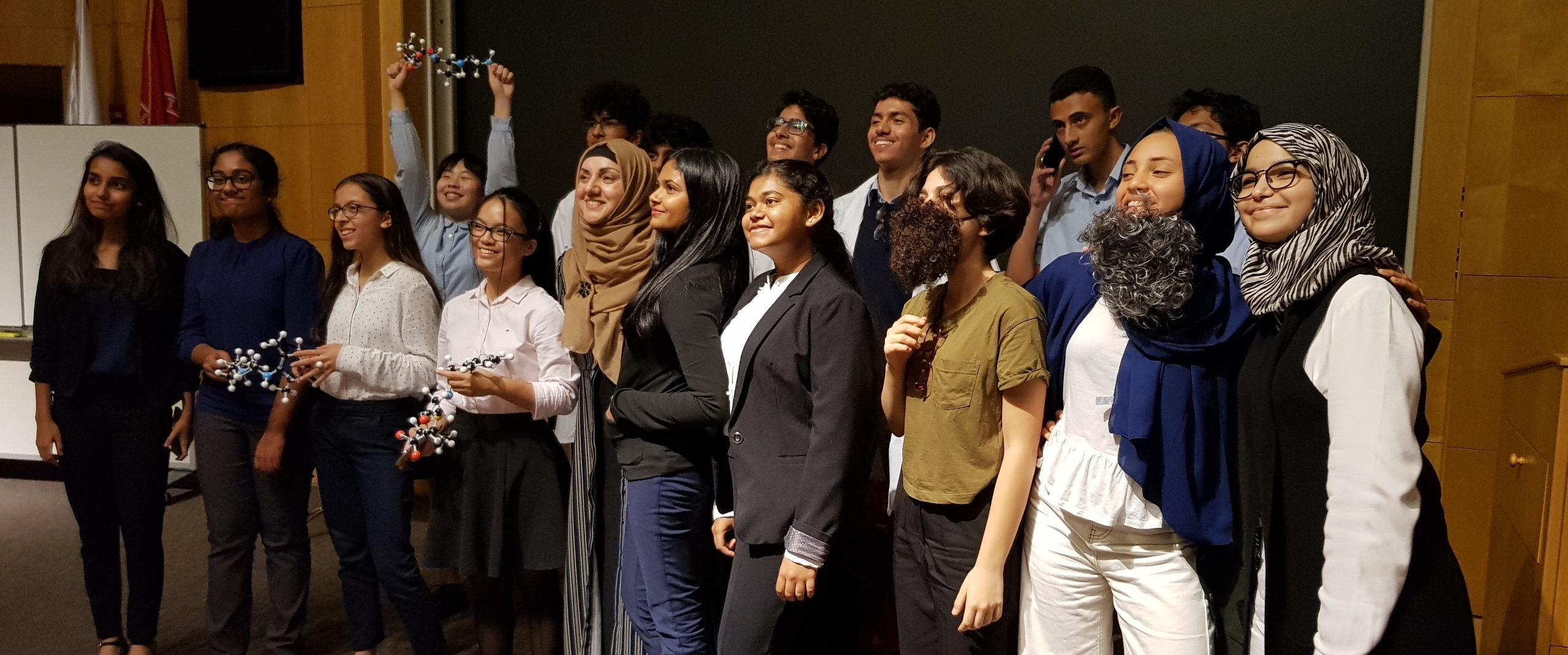 Students from high schools across Qatar attended the symposium to participate in a presentation competition.