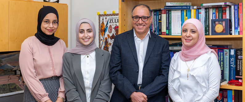 From left, Dr. Suelen Qassim, Dr. Heba Altarawneh, Dr. Laith Abu-Raddad and Dr. Hiam Chemaitelly