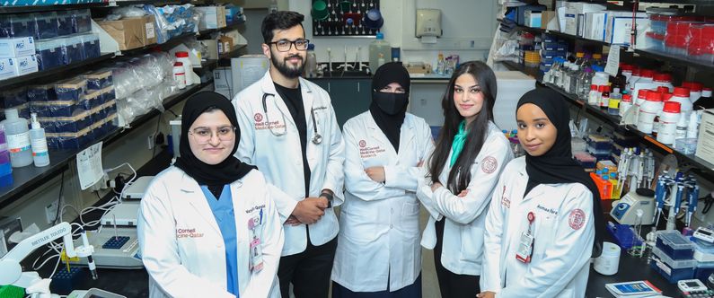 From left: Maryam Ali Al-Quradaghi, Shamin Hayat Mahmud, Dr. Isra Marei, Tala Abu Samaan and Asmaa A Farah.