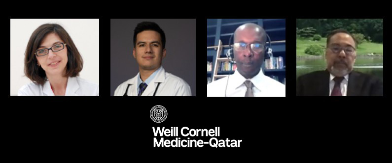 Dr. Thurayya Arayssi, left, Dr. Bruno Mourao Pacheco, Dr. Damon Tweedy, and Dr. Arno Kumagai.