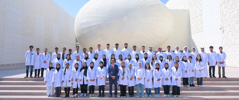 Dr. Rachid Bendriss with pre-medical and foundation students.