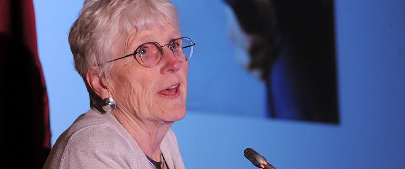 Visiting expert Dr. P. Pearl O’Rourke, associate professor of pediatrics at Harvard Medical School, spoke about methods for ensuring the safety of participants in human subject medical research studies.