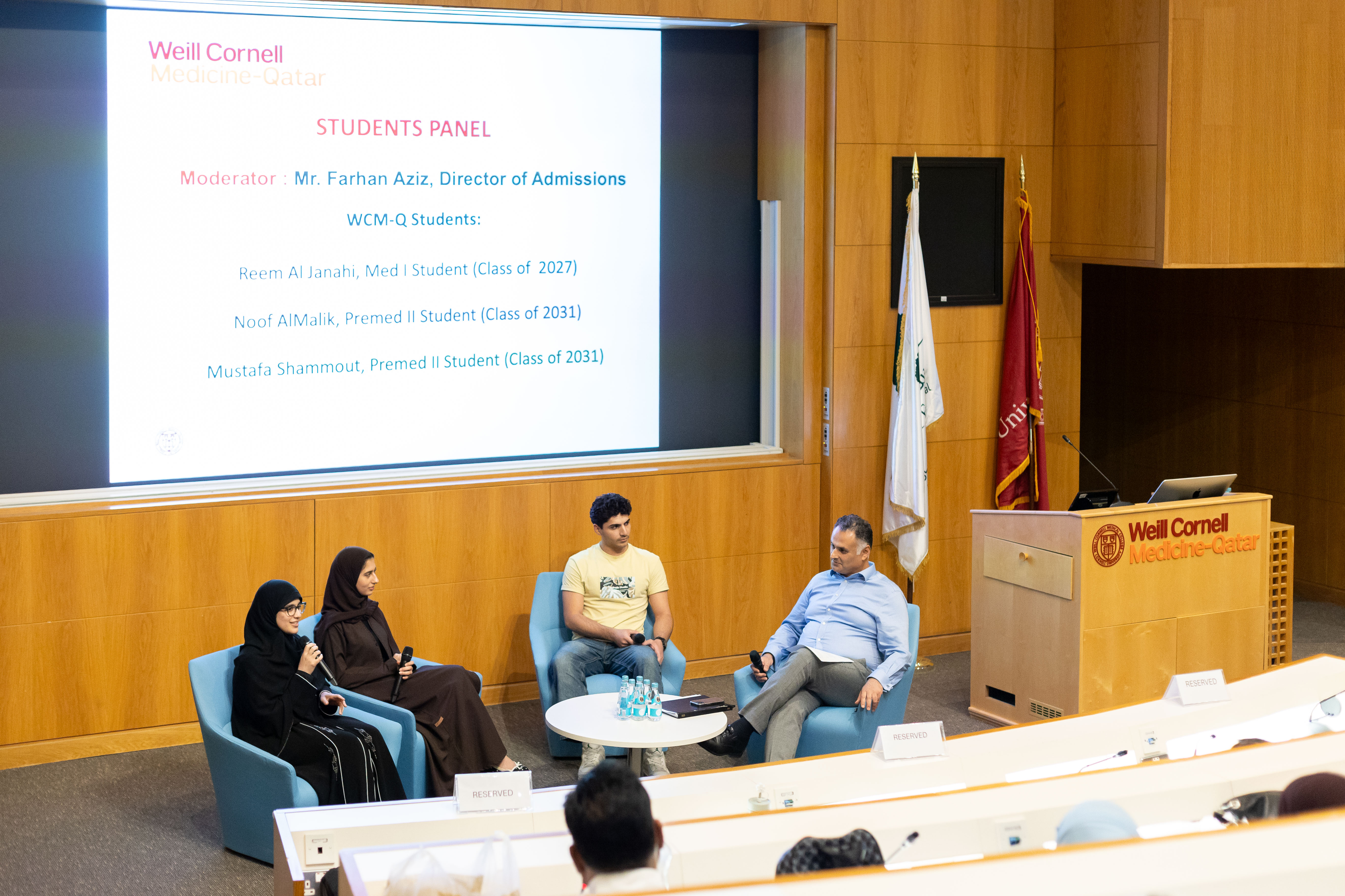 Mr. Farhan Aziz and WCM-Q students during the panel discussion.
