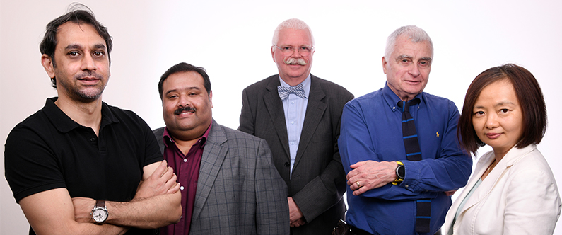 From left: WCM-Q researchers Dr. Yasser Majeed, Dr. Samson Samuel, Dr. Dietrich Büsselberg, Dr. Chris Triggle and Dr. Hong Ding have discovered the anti-cancer properties of a widely used diabetes drug.