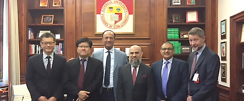 Professor Rusung Tan, Dr. Augustine Choi, Professor Ziyad Hijazi, Professor Ibrahim Janahi, Professor Muhammad Waqar Azeem and Professor David Sigalet.