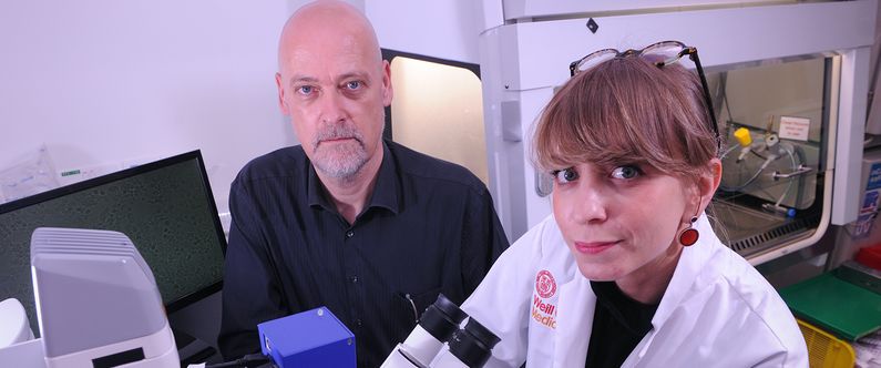 A study by Weill Cornell Medicine-Qatar researchers Dr. Anna Halama, right, and Dr. Karsten Suhre has shed new light on the ways some cancers resist chemotherapy drugs.