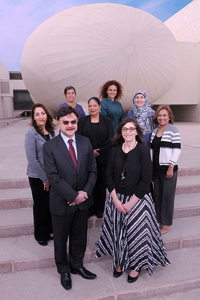 Front row: Dr. Javaid Sheikh, Dean of WCM-Q, and Dr. Thurayya Arayssi with WCM-Q’s Continuing Professional Development team.