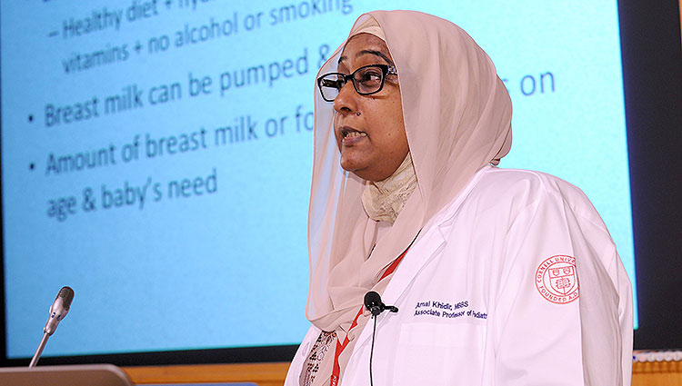 Dr. Khidir told the audience that it may take a parent 10 to 15 attempts before a young child will accept a new food.
