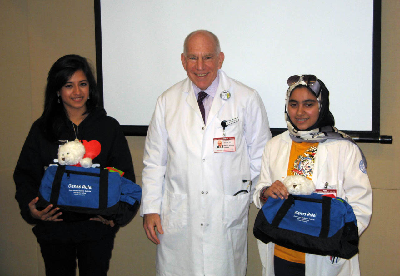 Essay contest winners with Dr. Ronald Crystal