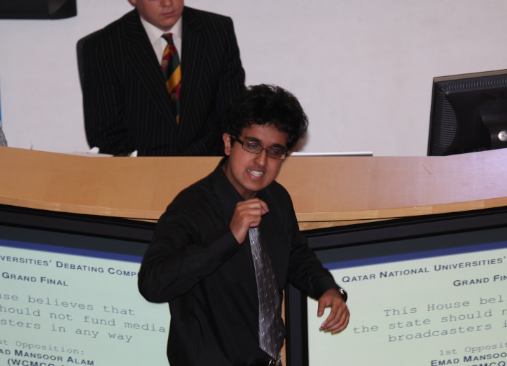 Emad Mansoor Alam presented and summarized the opposition argument