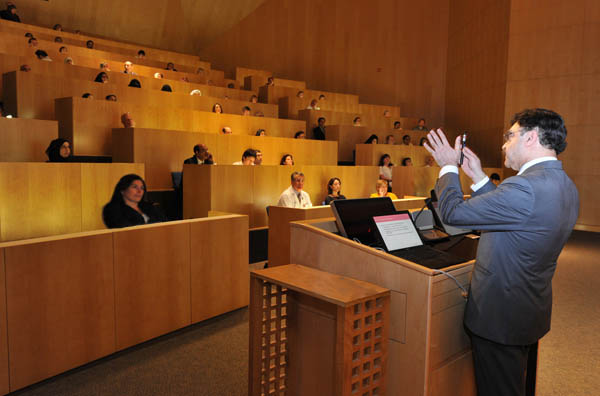 Dean Sheikh addresses the audience