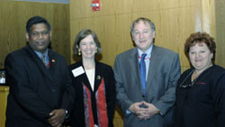 From left to right :Charles Paragg Director of Student Affairs, Dr. Ellen Julian, Lee Askin Director of Admissions and Betty Monfort Director, Office of the Registrar
