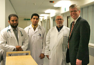 Dr. Loughlin joined HMC pediatricians for ward rounds.