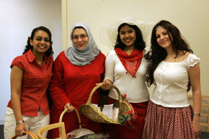 Student secret cupids delivering Valentine surprises
