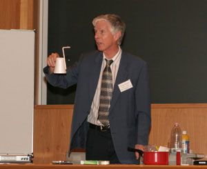 WCMC-Q professor of physics, Dr. Roger Hinrichs, explains one experiment that teachers can use in the classroom.
