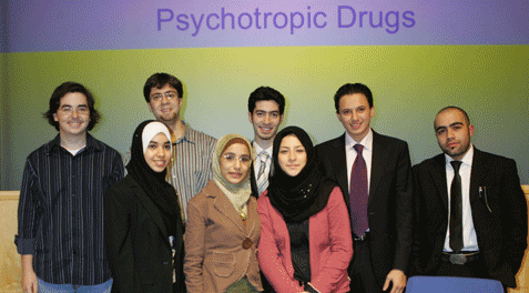 Debate participants and organizers: Grigori Ostrovski, Mohammed-Ali Babi, Anas Abou-Ismail, Anas Ahmed, Hasan Al-Dailami, Tasnim Khalife, Sanabel Al Akias and Nour Alhoda.