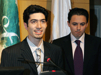 Debate organizers Anas Abou-Ismail and Anas Ahmed